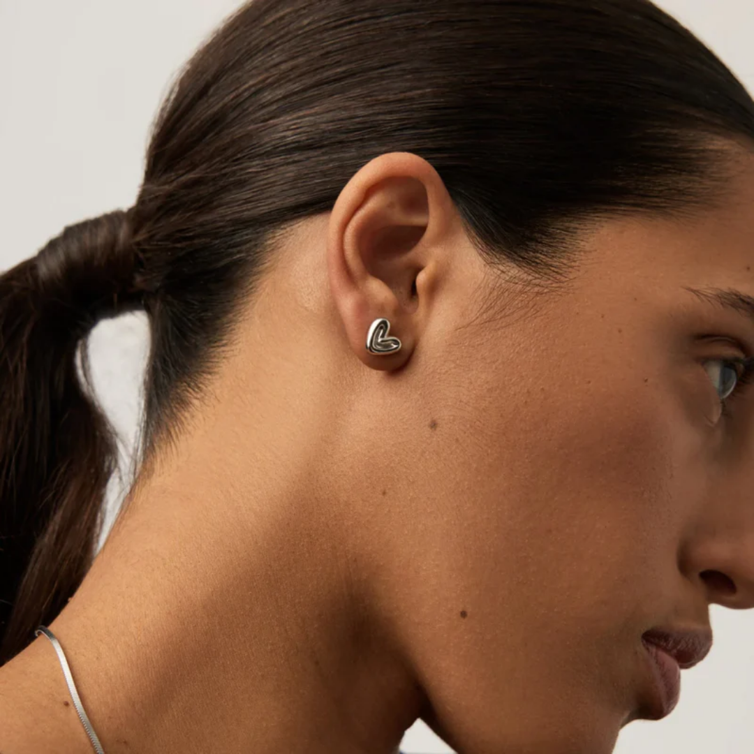 Puffy Heart Mini Stud Earrings