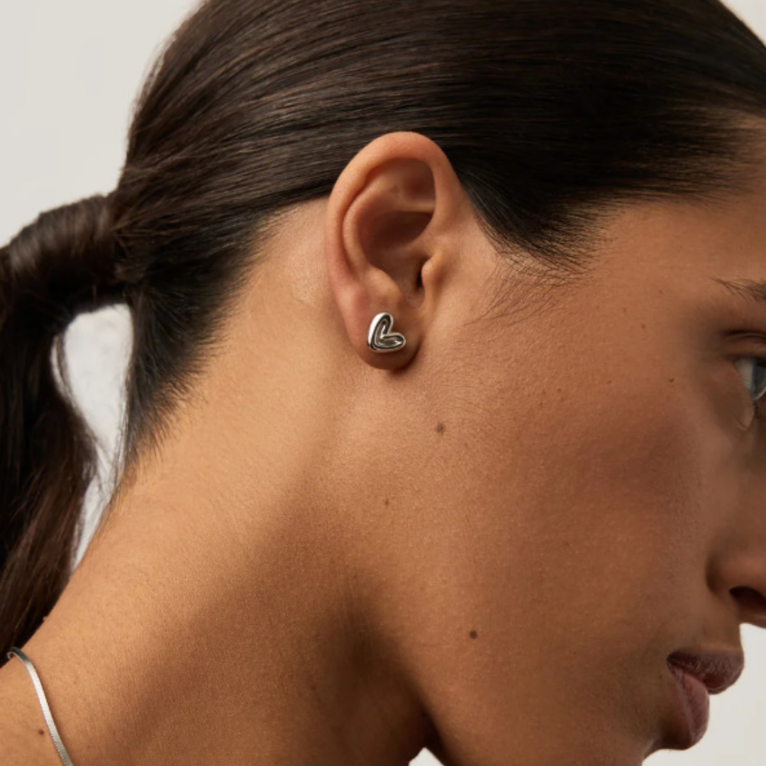 Puffy Heart Mini Stud Earrings