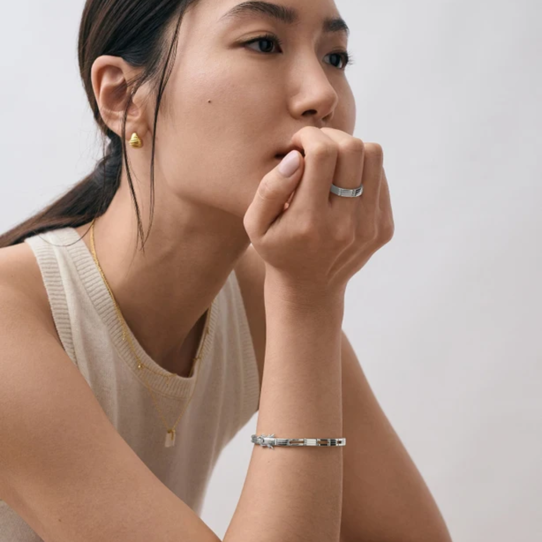 Silver Aubar Bold Bangle