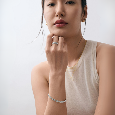 Silver Aubar Bold Bangle