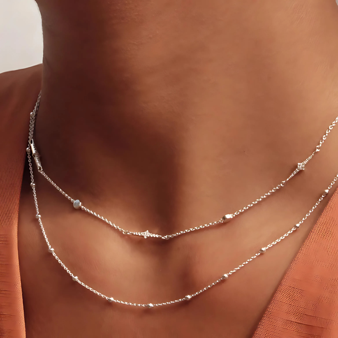 Silver Luna Light Station Necklace