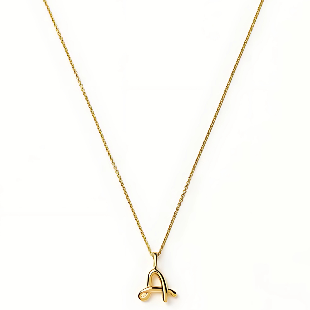 Curly Molten Mini Initial Necklace – A