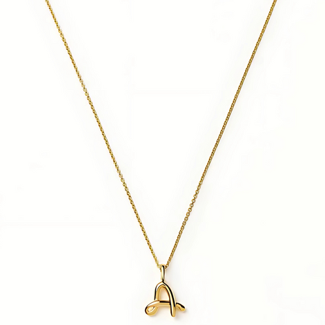 Curly Molten Mini Initial Necklace – A