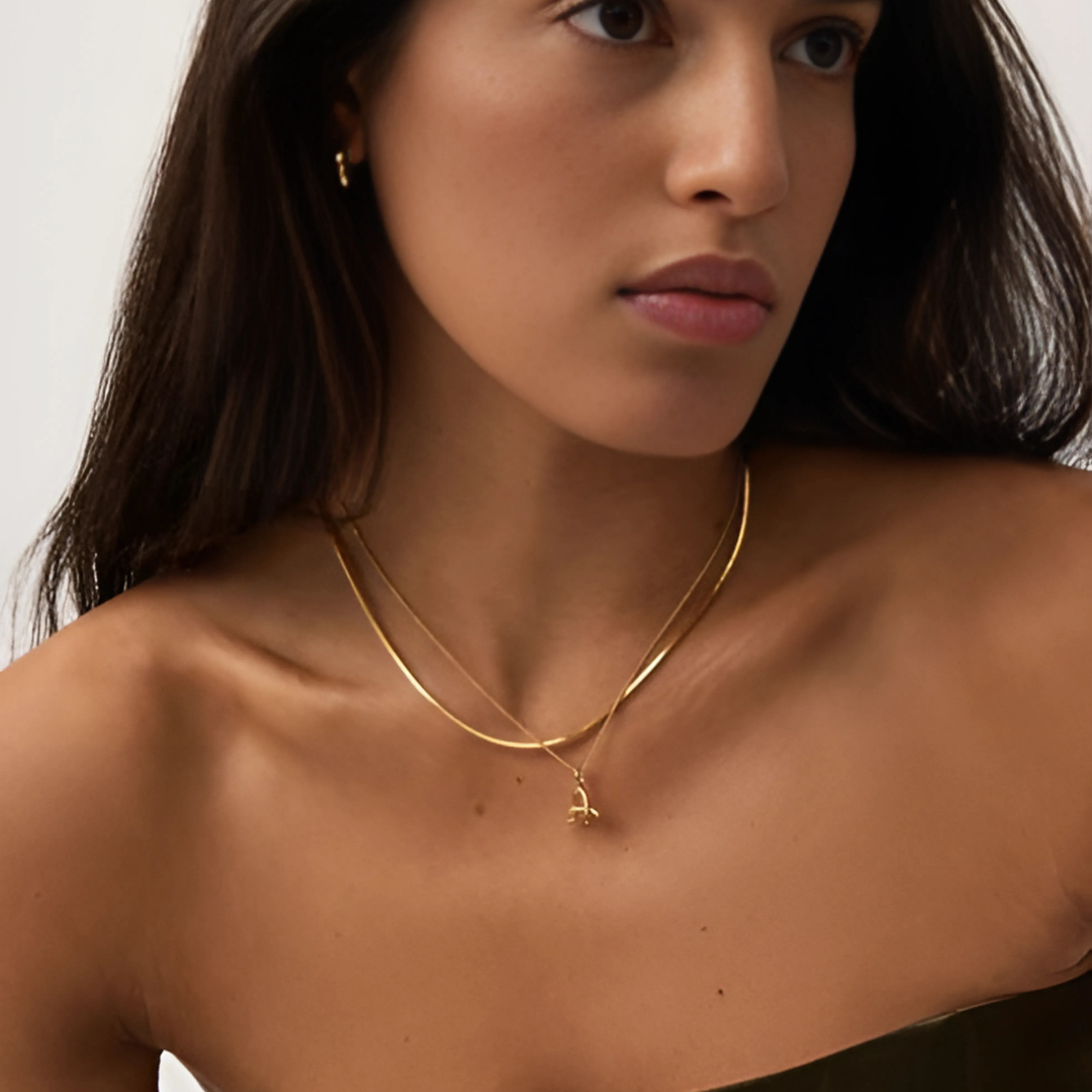 Curly Molten Mini Initial Necklace – A