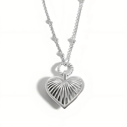 Ridge Heart Charm Necklace