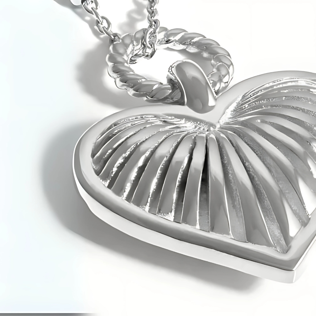 Ridge Heart Charm Necklace