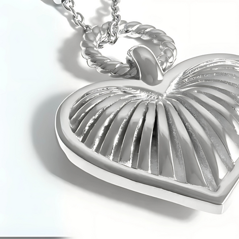 Ridge Heart Charm Necklace