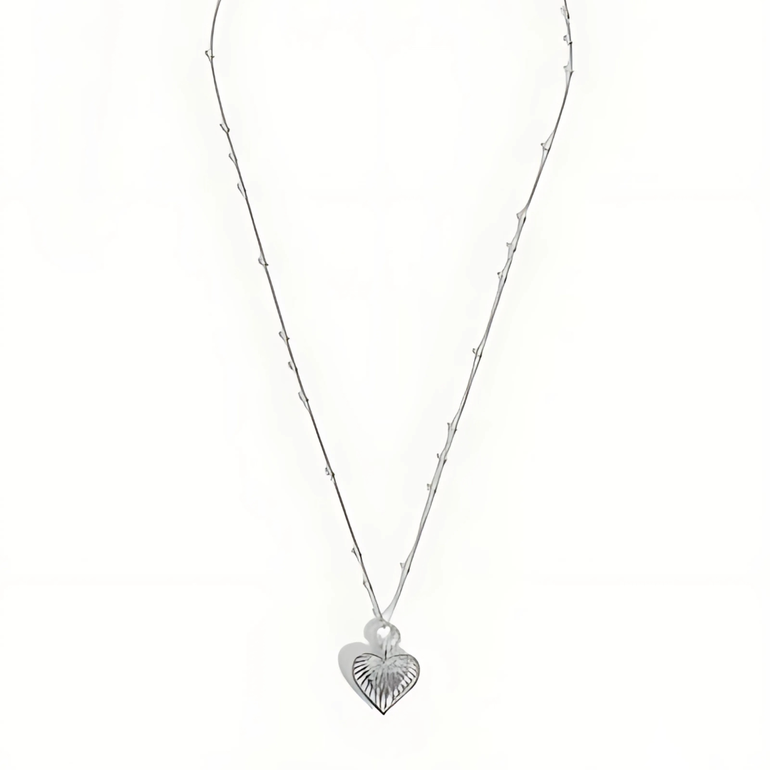 Ridge Heart Charm Necklace