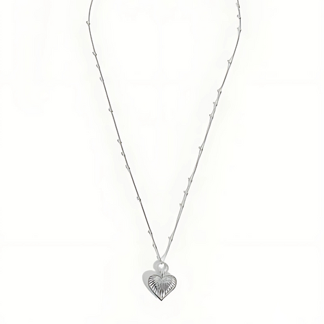 Ridge Heart Charm Necklace
