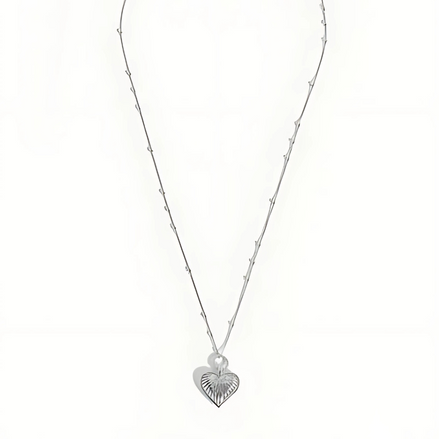 Ridge Heart Charm Necklace