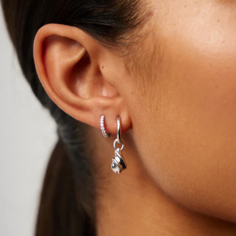 Savi Ridge Droplet Charm Earrings