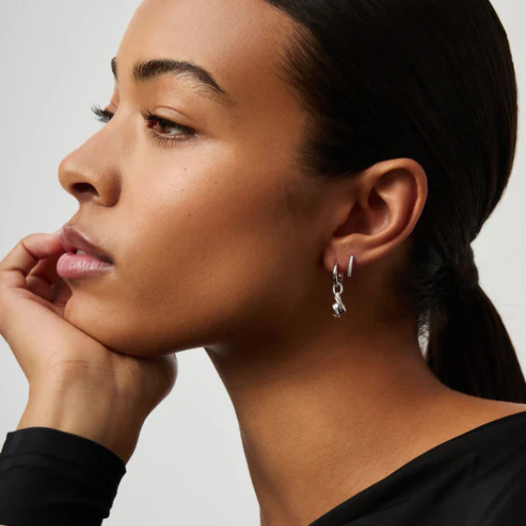 Savi Ridge Droplet Charm Earrings
