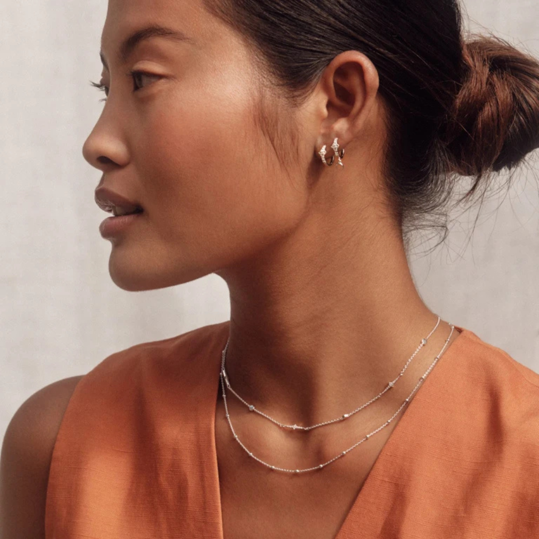 Silver Luna Light Station Necklace