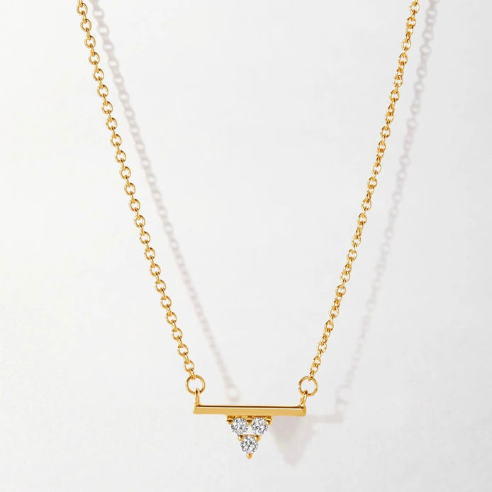 Golden Tranquil Triangle Necklace
