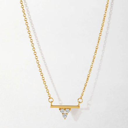 Golden Tranquil Triangle Necklace