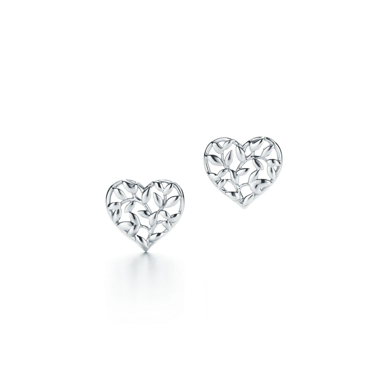 Silverleaf Heart Filigree Studs