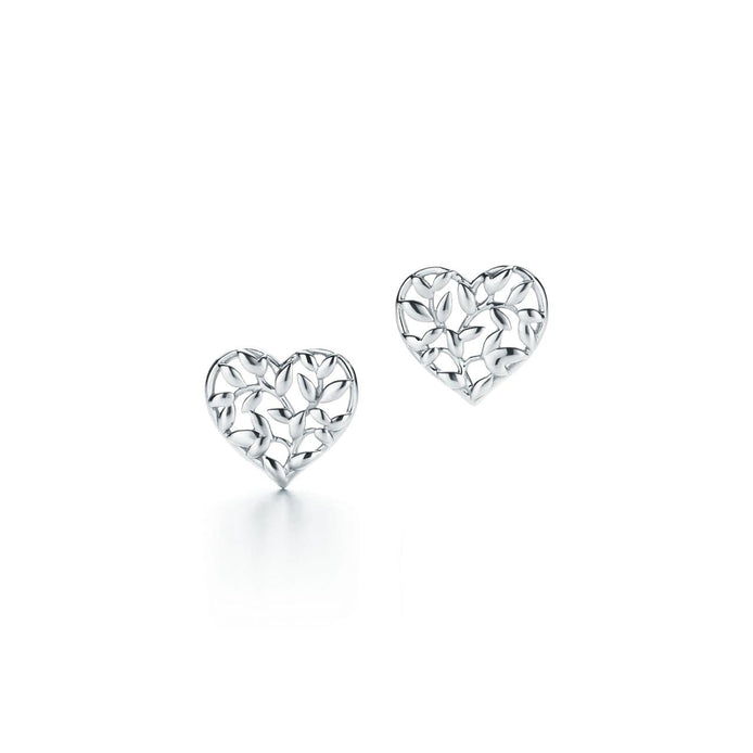 Silverleaf Heart Filigree Studs
