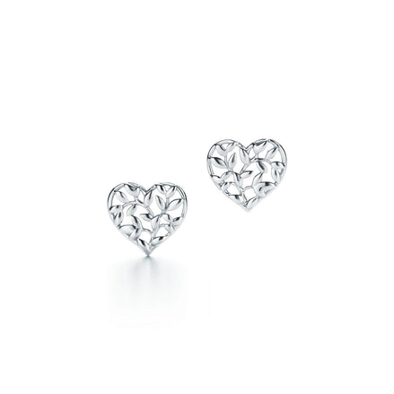 Silverleaf Heart Filigree Studs