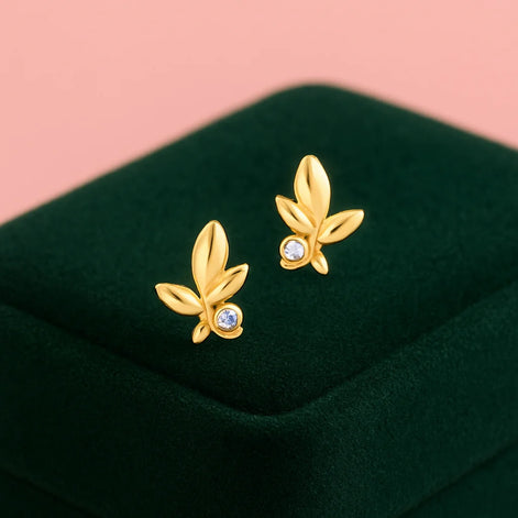 Golden Leaf Whisper Studs