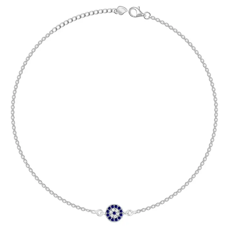 Silverwave 925 Sterling Silver Evil Eye Anklet