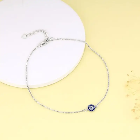 Silverwave 925 Sterling Silver Evil Eye Anklet