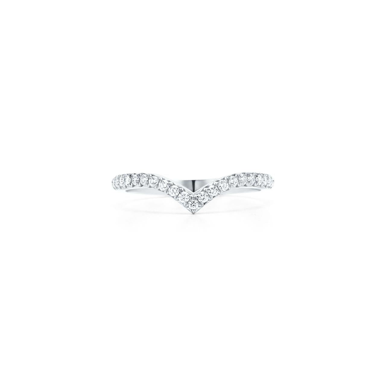 Diamond V-Contour Ring