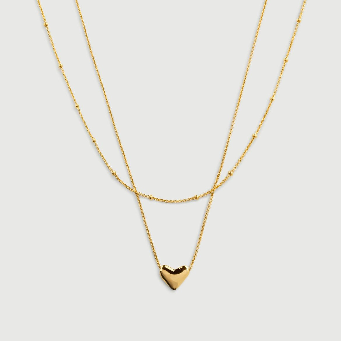 Golden Heart Embrace Necklace