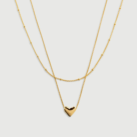 Golden Heart Embrace Necklace