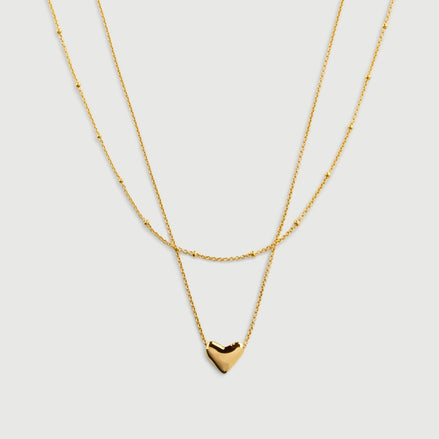 Golden Heart Embrace Necklace