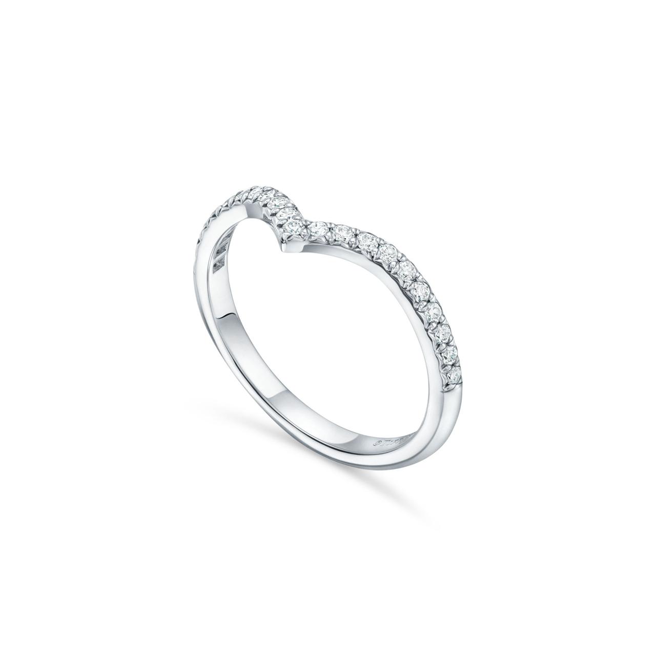 Diamond V-Contour Ring