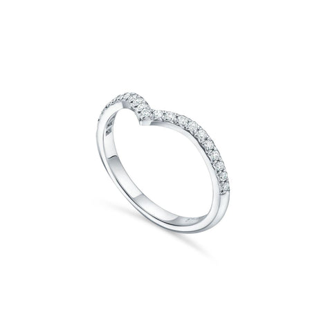 Diamond V-Contour Ring