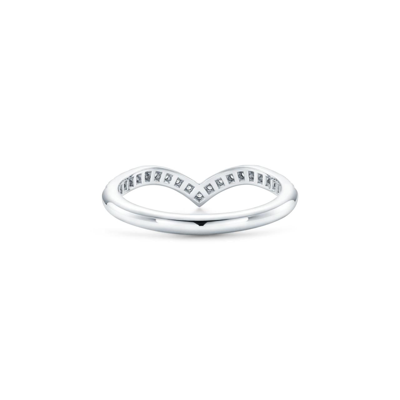 Diamond V-Contour Ring