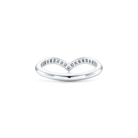Diamond V-Contour Ring